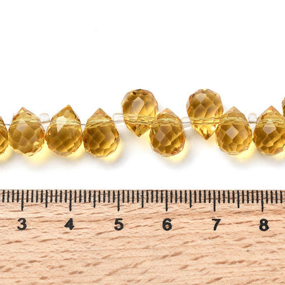 Glass Bead Gold Teardrop Top Drilled 10.5x8mm