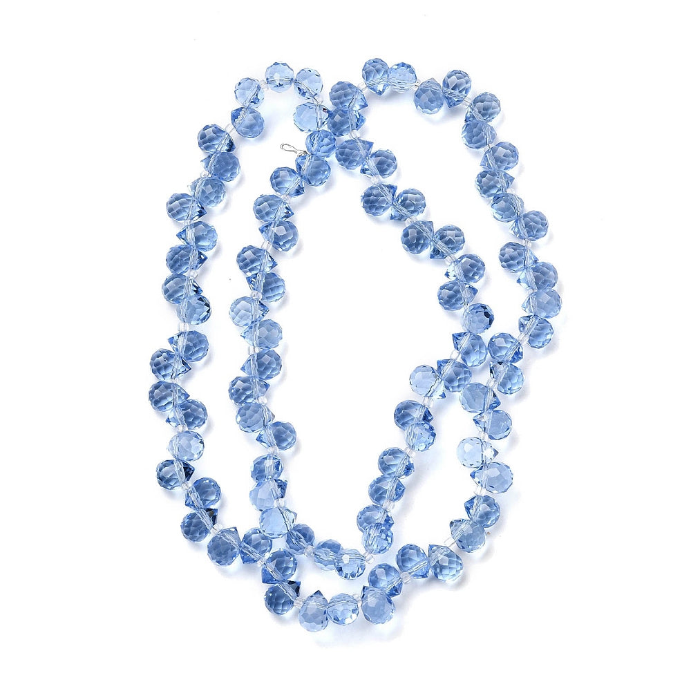 Glass Bead Cornflower Blue Teardrop Top Drilled 10.5x8mm