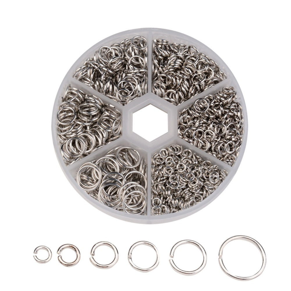 Jump Ring Platinum Color Mixed Sizes 1 box - Alberta Bead Store
