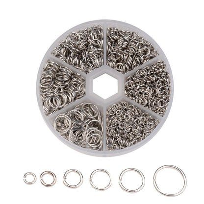 Jump Ring Platinum Color Mixed Sizes 1 box - Alberta Bead Store