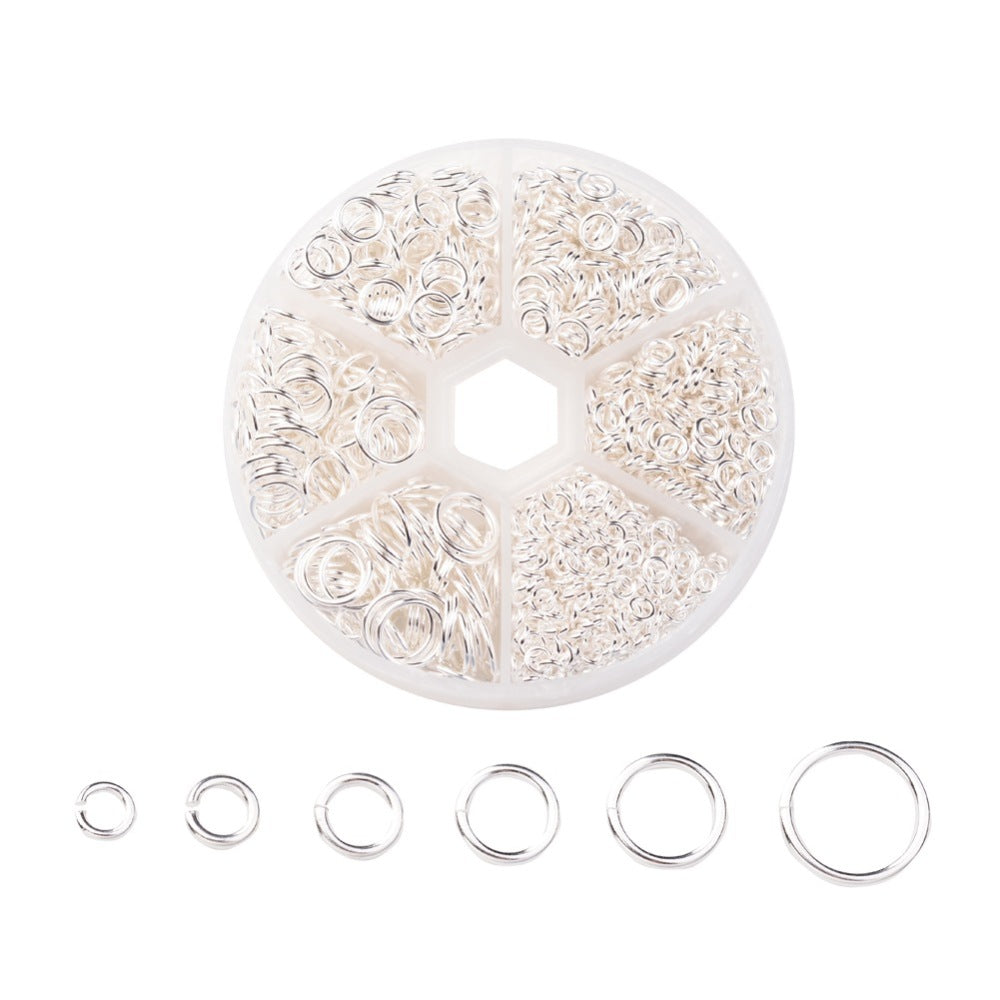 Jump Ring Silver Color Mixed Sizes 1 box