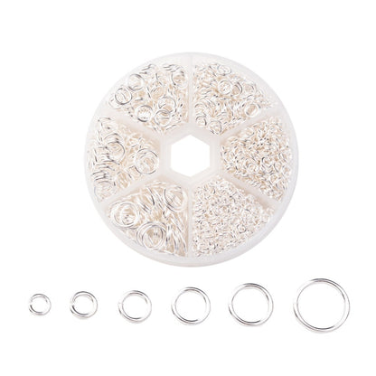 Jump Ring Silver Color Mixed Sizes 1 box