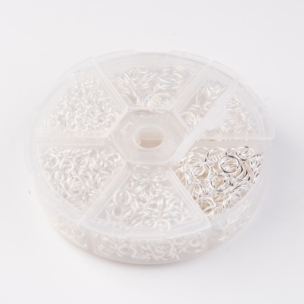 Jump Ring Silver Color Mixed Sizes 1 box