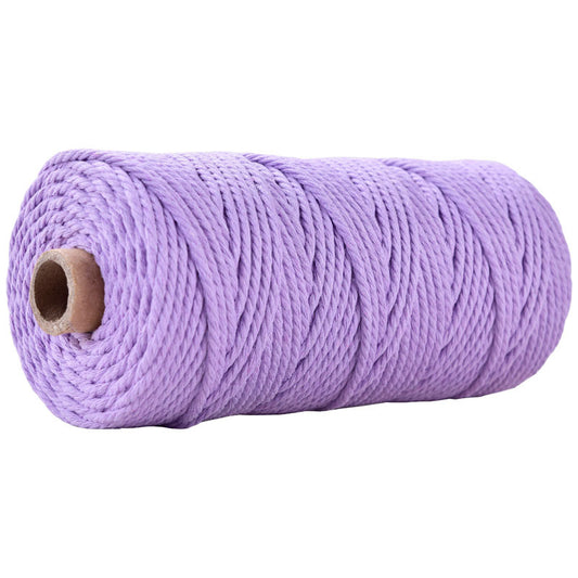Macrame Cotton Cord Lilac 3MM Twist 100M