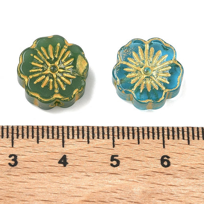 Lampwork Flower Metal Enlaced 10pc Mixed