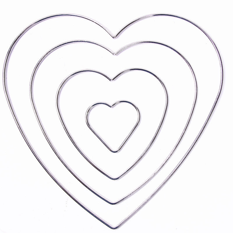Silver Heart Iron Hoop 8" - Alberta Bead Store