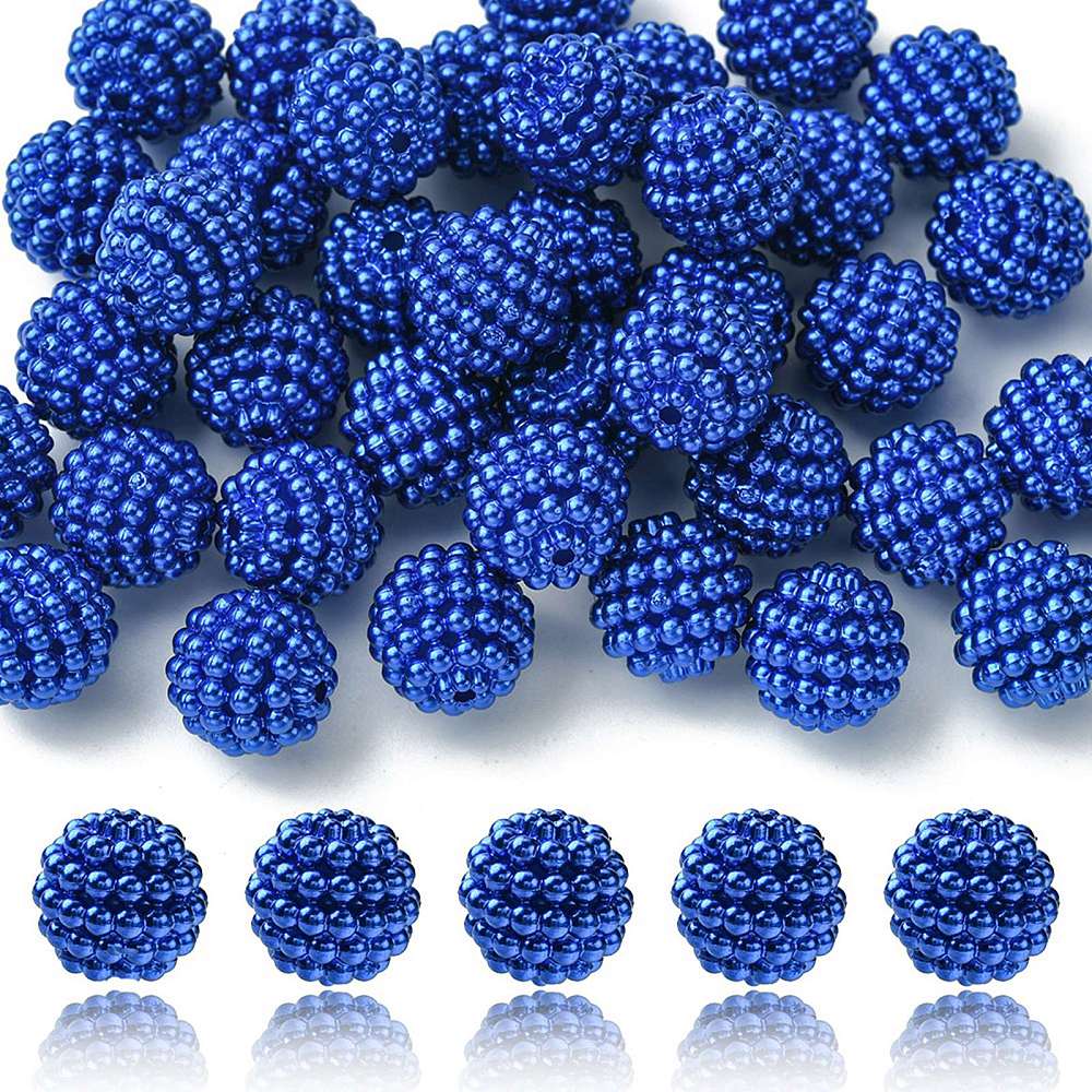 Acrylic Berry Bead Blue 12MM 1pc
