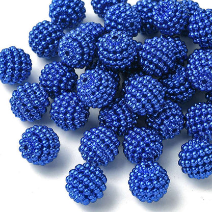 Acrylic Berry Bead Blue 12MM 1pc
