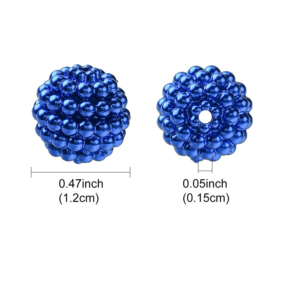 Acrylic Berry Bead Blue 12MM 1pc