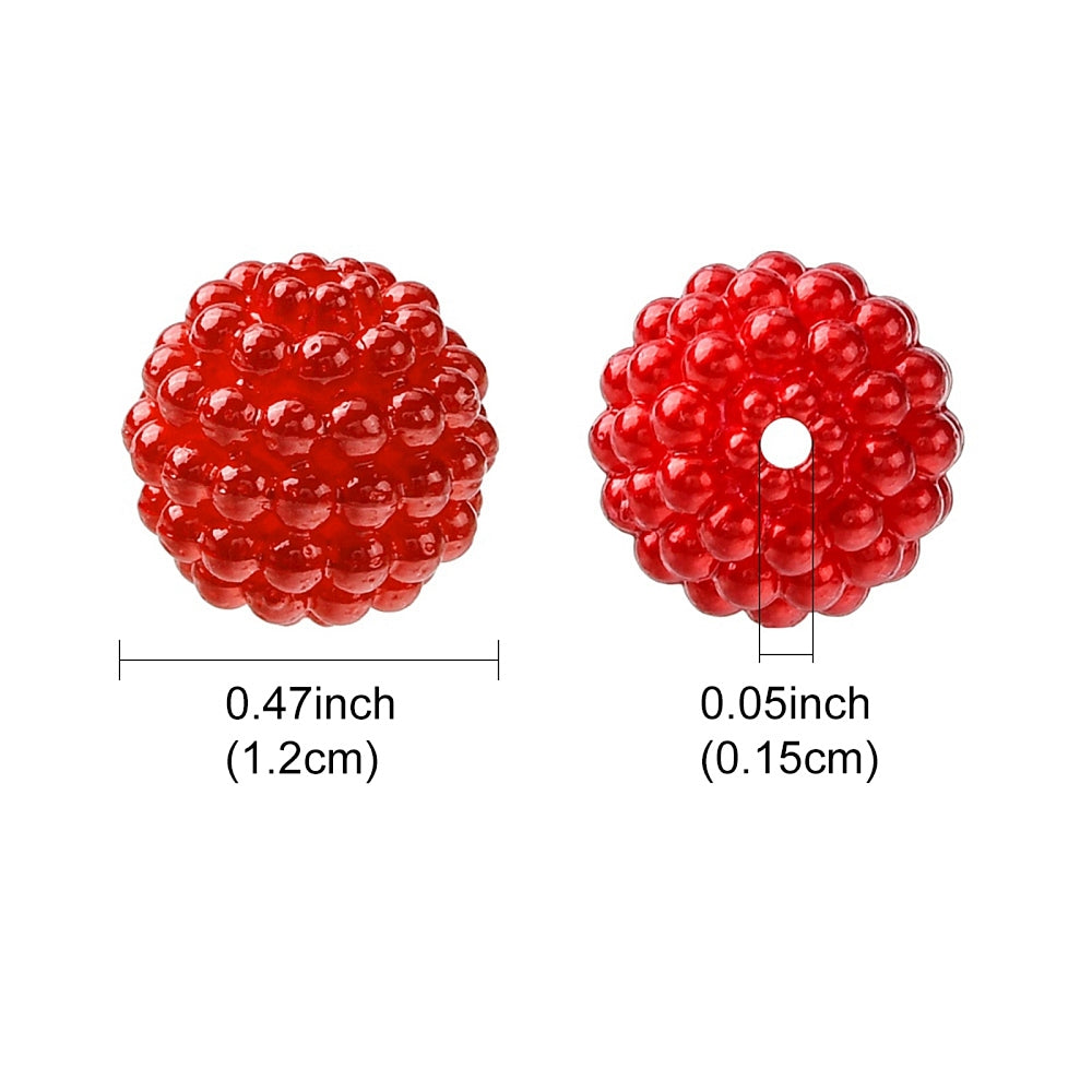Acrylic Berry Bead Red 12MM 1pc