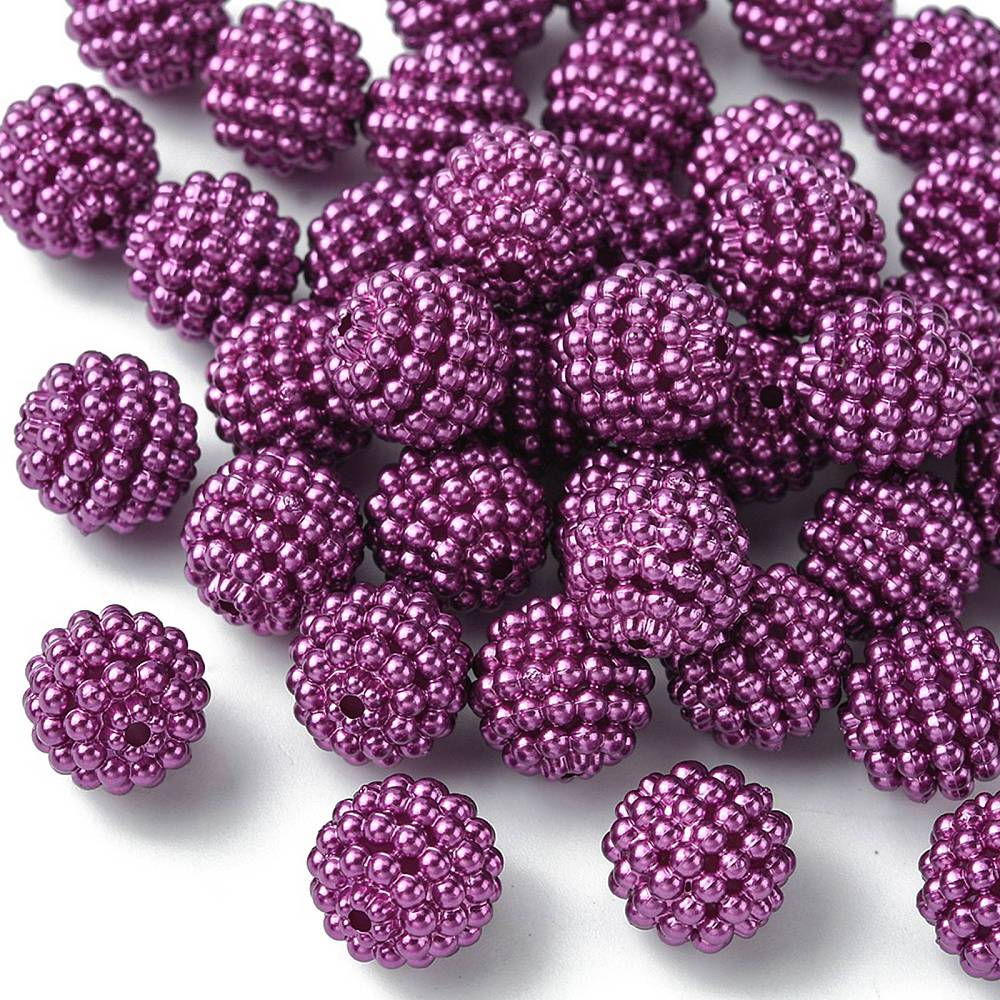 Acrylic Berry Bead Purple 12MM 1pc