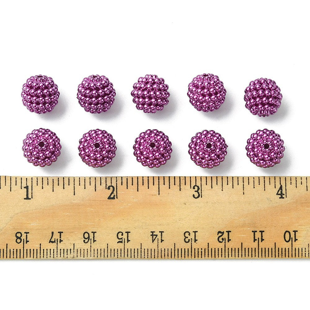Acrylic Berry Bead Purple 12MM 1pc