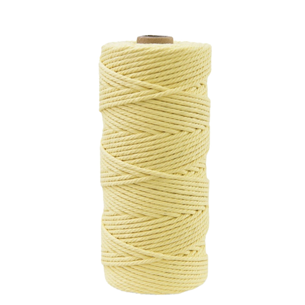 Macrame Cotton Cord Yellow 3MM Twist 100M