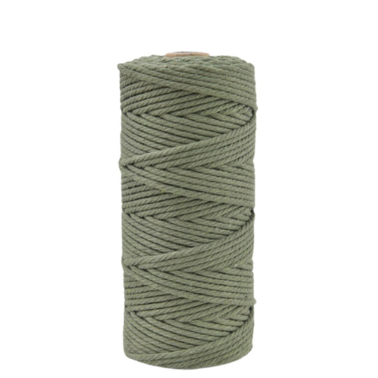 Macrame Cotton Cord Olive Drab 3MM Twist 100M