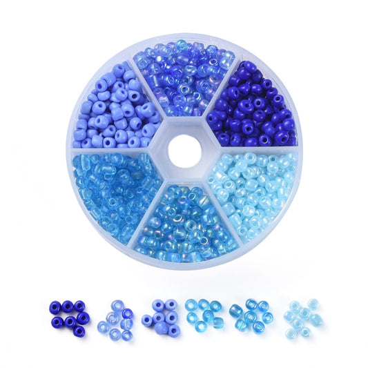 Glass Seed Bead Blue Kit  6/0