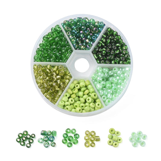 Glass Seed Bead Green Kit  6/0