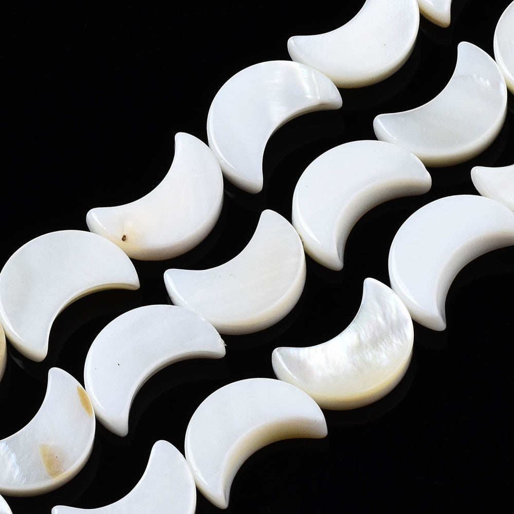 Shell Bead Crescent Moon 11x9mm hole 0.8mm 1pc