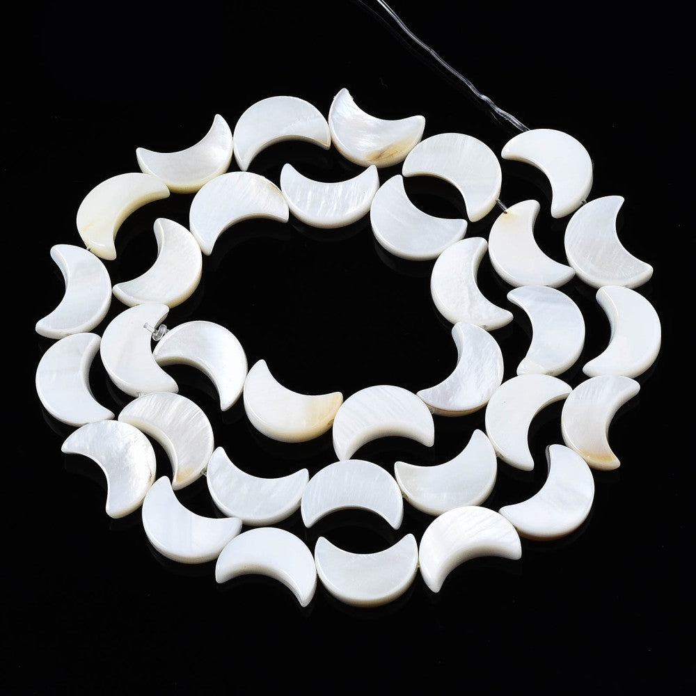 Shell Bead Crescent Moon 11x9mm hole 0.8mm 1pc