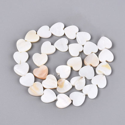 Perle Coquillage Lèvre Noire Forme Cœur 15MM 3pc
