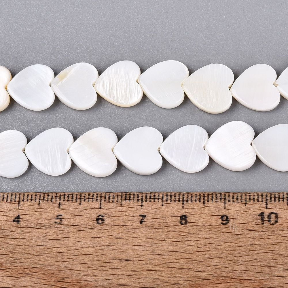 Perle Coquillage Lèvre Noire Forme Cœur 15MM 3pc
