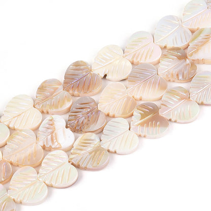 Shell Bead Heart Leaf AB 11-12mm Hole 0.6mm 1pc