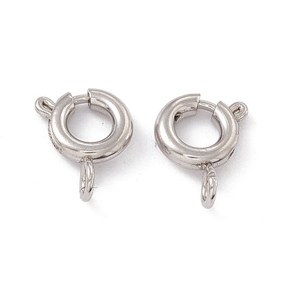 Spring Ring Clasps 204SS Steel Color 6x1.5mm 5pc