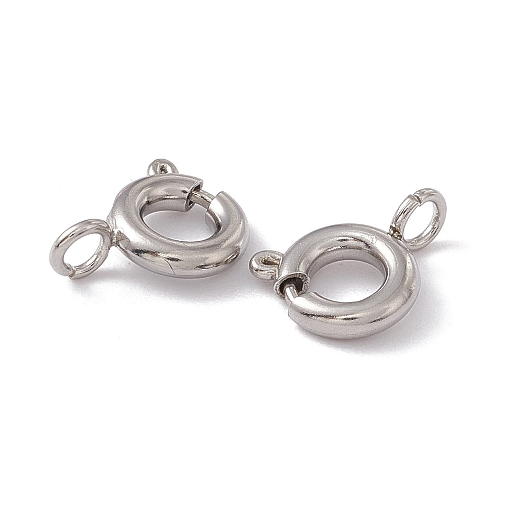 Spring Ring Clasps 204SS Steel Color 6x1.5mm 5pc