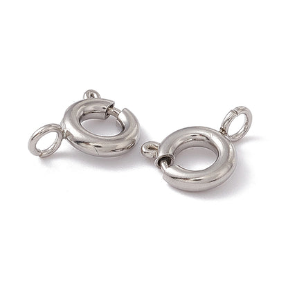 Spring Ring Clasps 204SS Steel Color 6x1.5mm 5pc