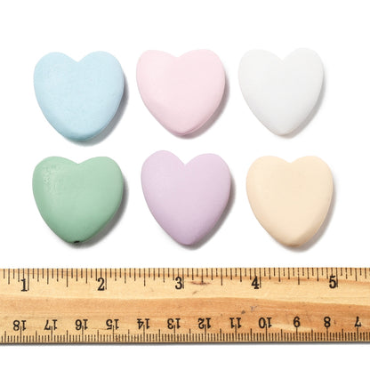 Large Wood Heart Bead Mixed Color 30x29x9mm 3MM Hole 1pc