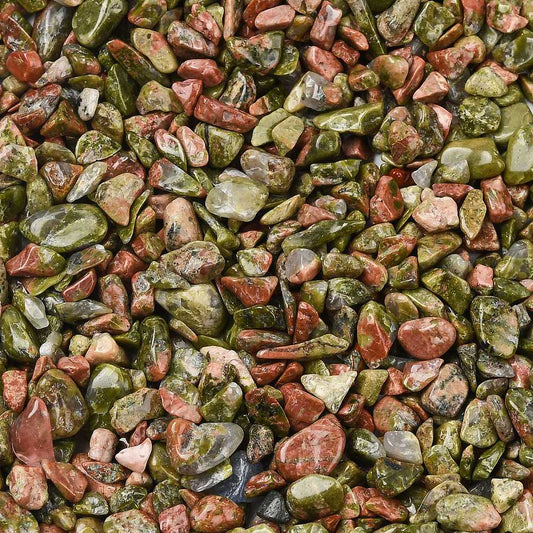 Unakite Gemstone Chip Beads No Hole 20g