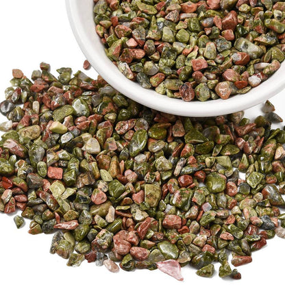 Unakite Gemstone Chip Beads No Hole 20g