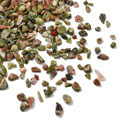 Unakite Gemstone Chip Beads No Hole 20g