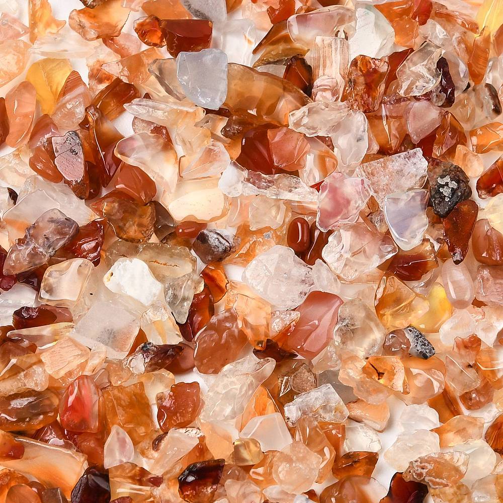 Carnelian Gemstone Chip Beads No Hole 20g