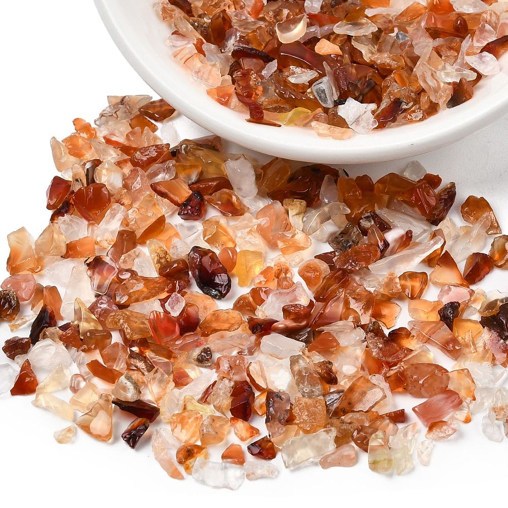 Carnelian Gemstone Chip Beads No Hole 20g