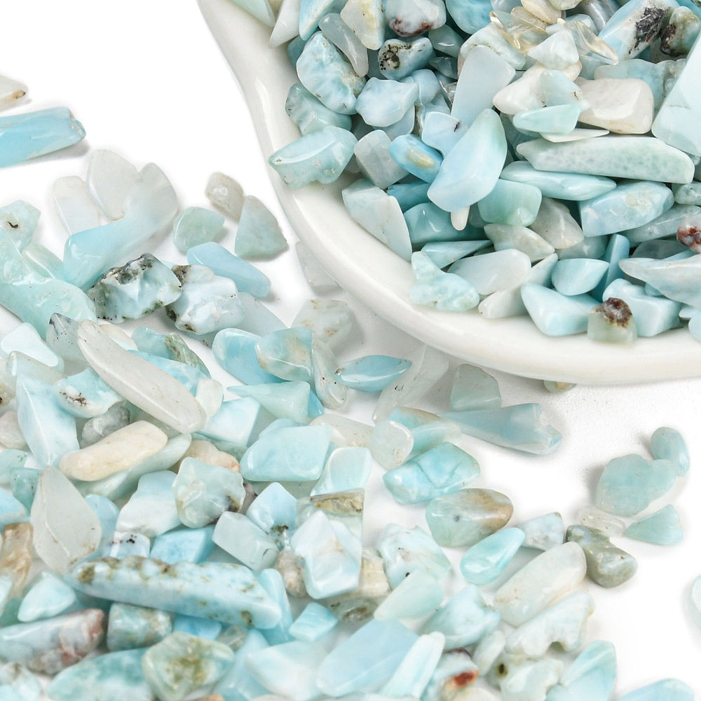 Larimar Gemstone Chip Beads No Hole 100g