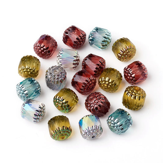 Czech Glass Faceted Cathedral 10pc Mixed