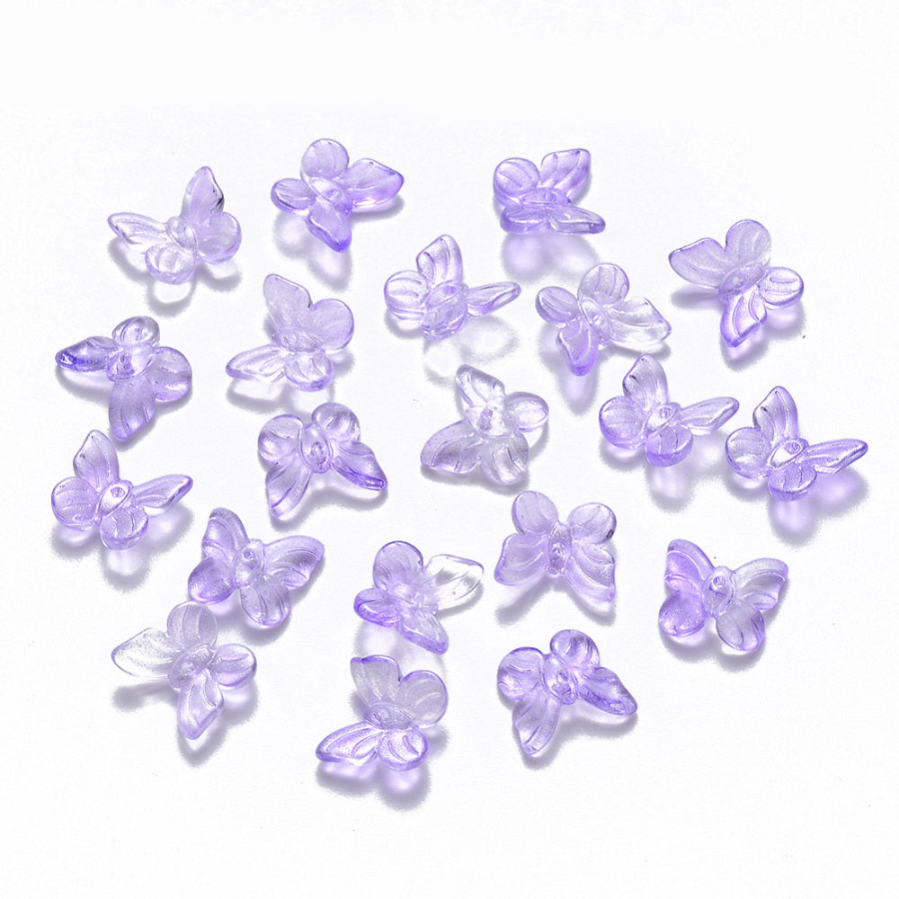 Glass Butterfly Bead Medium Orchid 10pc