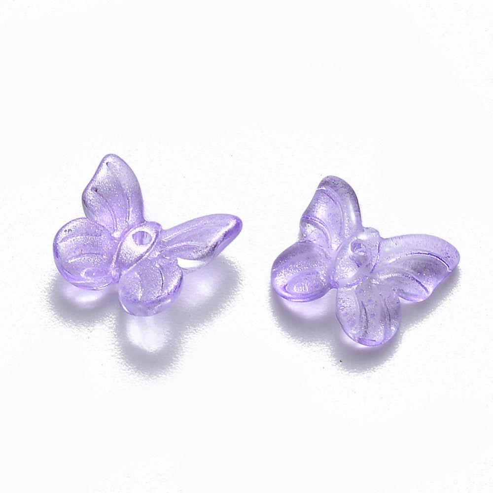 Glass Butterfly Bead Medium Orchid 10pc
