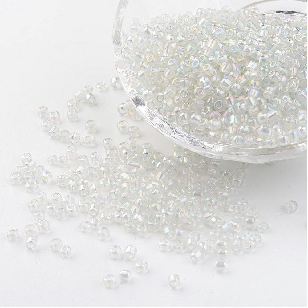 Glass Seed Bead Clear AB 8/0 50g