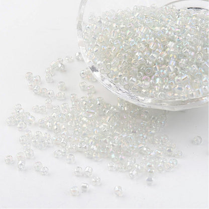 Glass Seed Bead Clear AB 8/0 50g