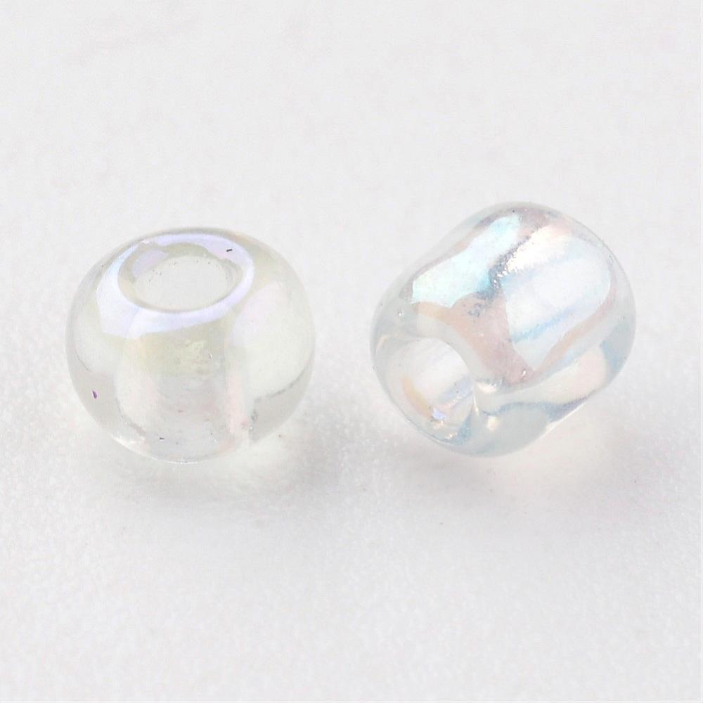 Glass Seed Bead Clear AB 8/0 50g