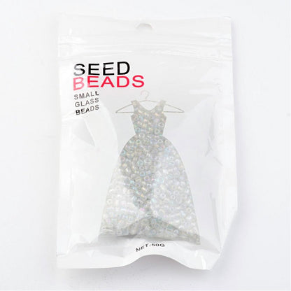 Glass Seed Bead Clear AB 8/0 50g