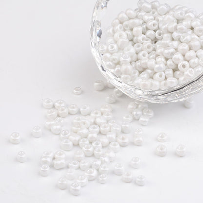 Glass Seed Bead White Luster 6/0