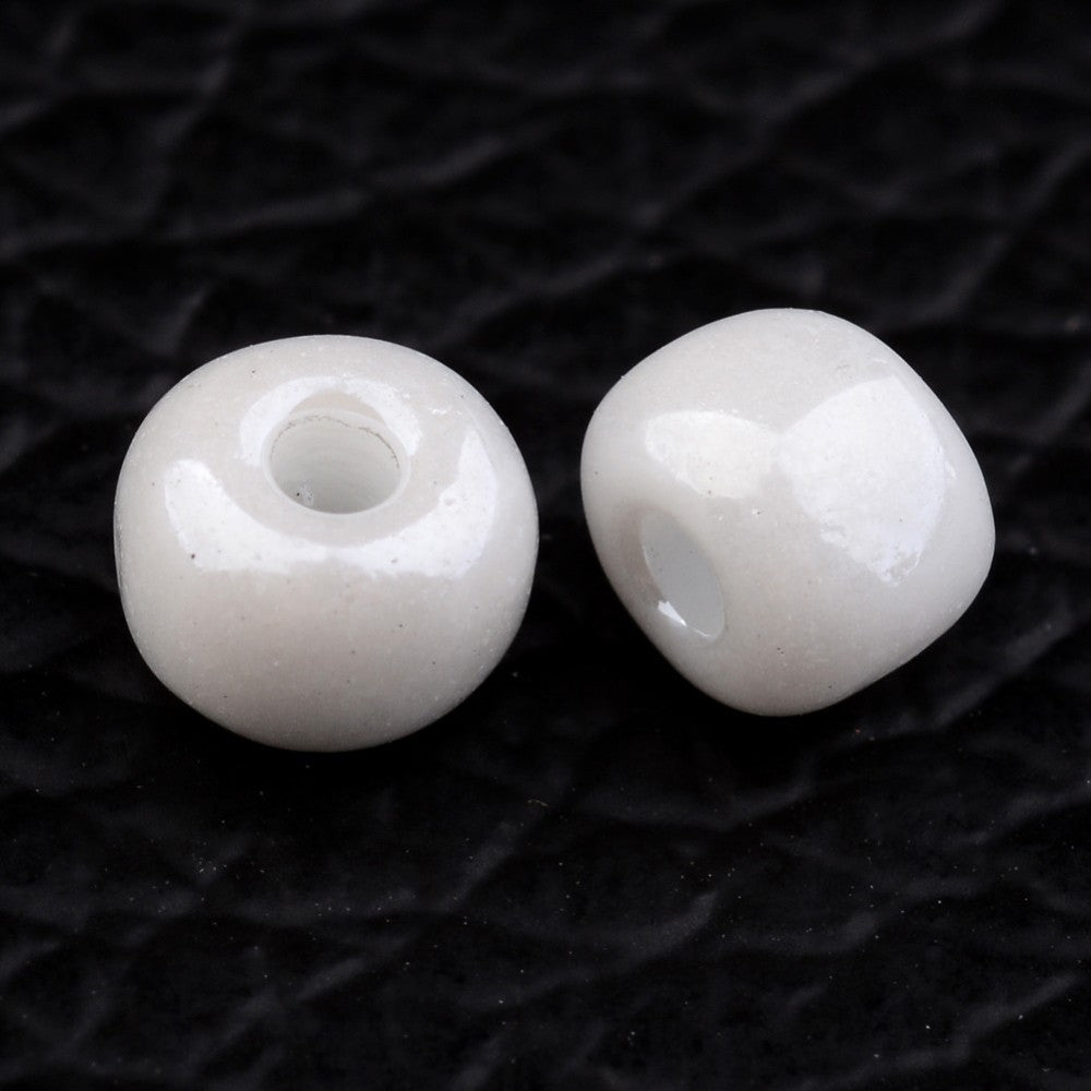Glass Seed Bead White Luster 6/0