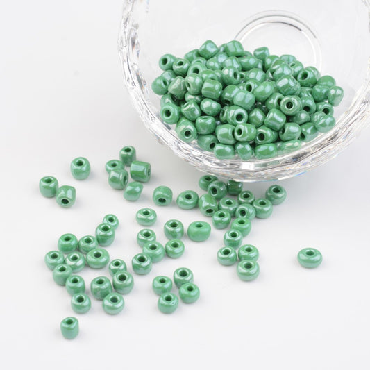 Glass Seed Bead Luster Med Sea Green 6/0