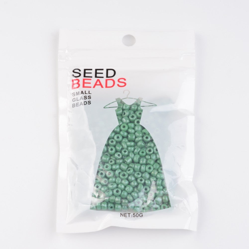 Glass Seed Bead Luster Med Sea Green 6/0