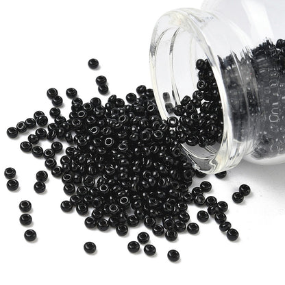Glass Seed Bead Opaque Black 8/0 50g