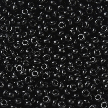 Glass Seed Bead Opaque Black 8/0 50g