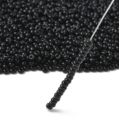Glass Seed Bead Opaque Black 8/0 50g