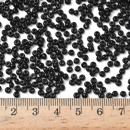 Glass Seed Bead Opaque Black 8/0 50g